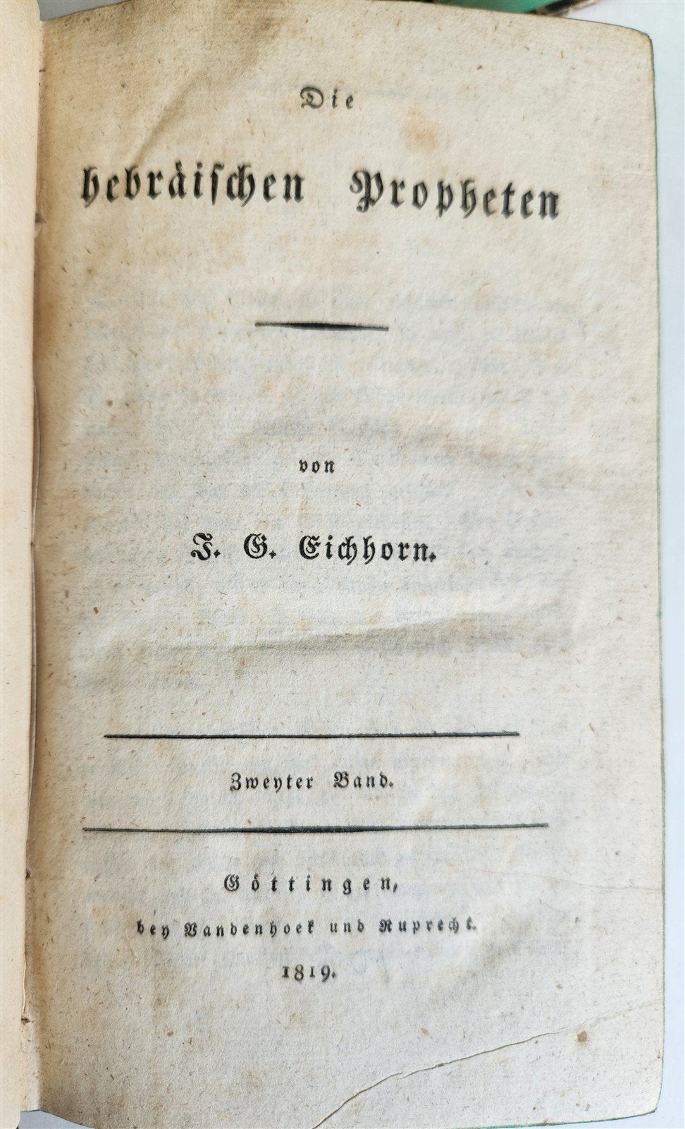 1819 HEBREW PROPHETS antique 3 VOLUMES in GERMAN by Johann Eichhorn