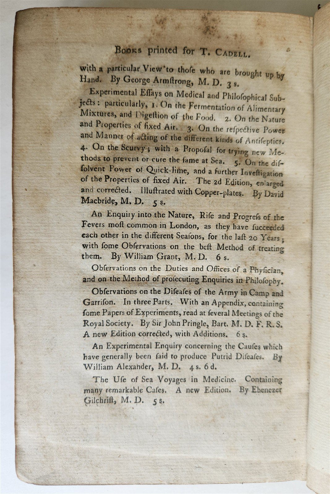 1772 MEDICAL TREATISE in ENGLISH antique Prevention & Cure of Diseases W.BUCHAN