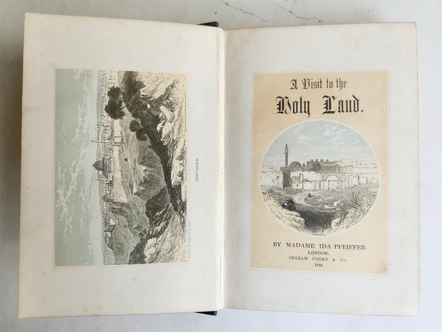 1853 VISIT to HOLY LAND EGYPT & ITALY by IDA PFEIFFER antique ILLUSTRATED