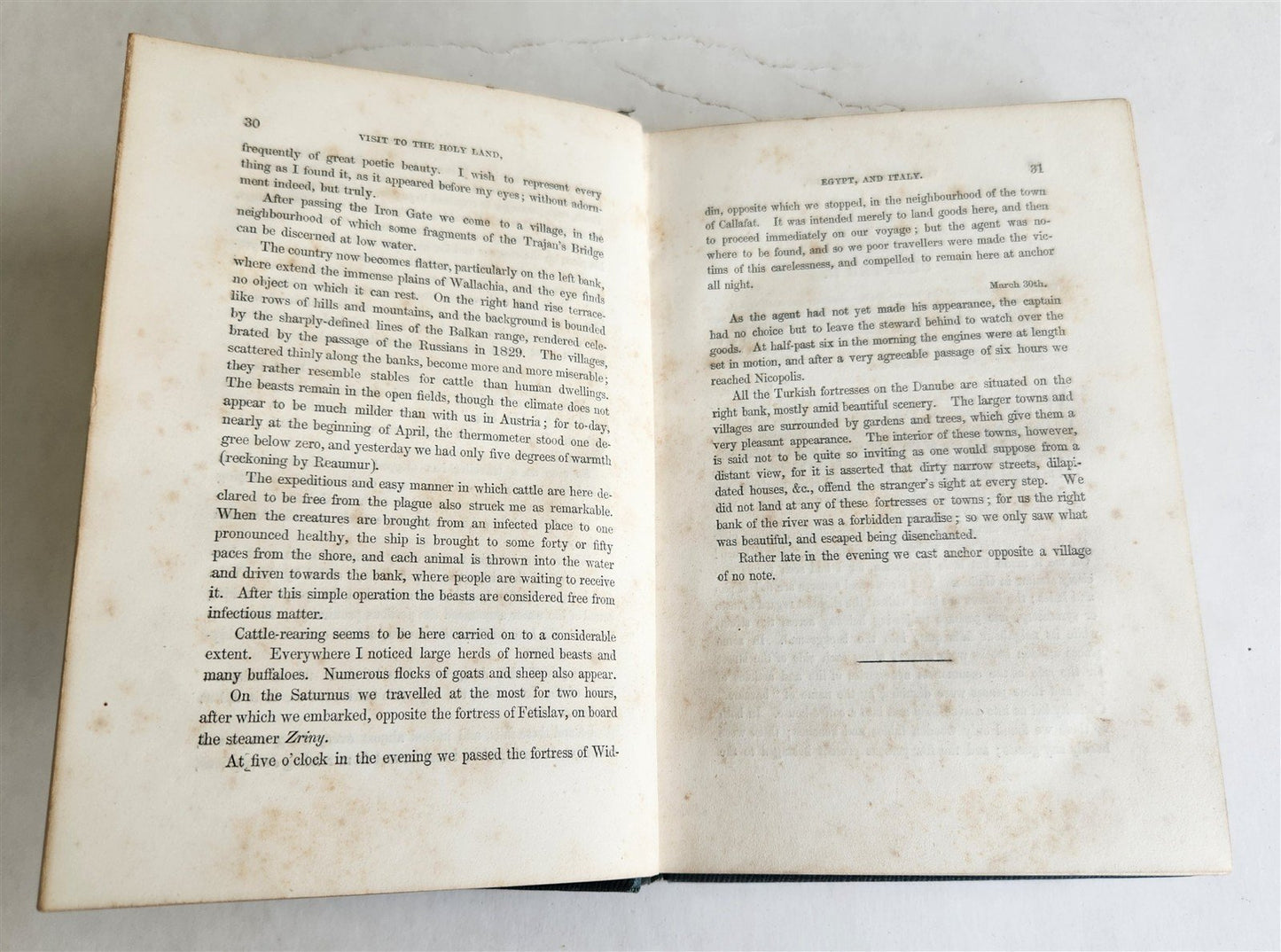 1853 VISIT to HOLY LAND EGYPT & ITALY by IDA PFEIFFER antique ILLUSTRATED