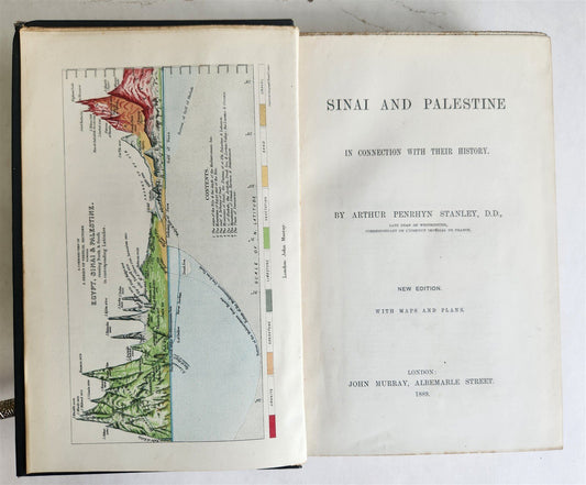 1889 SINAI and PALESTINE by Arthur Penrhyn Stanley antique ILLUSTRATED English