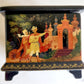 RUSSIAN PALEKH SCHOOL 1990 all sides PAINTED LACQUER BOX vintage HIGH QUALITY