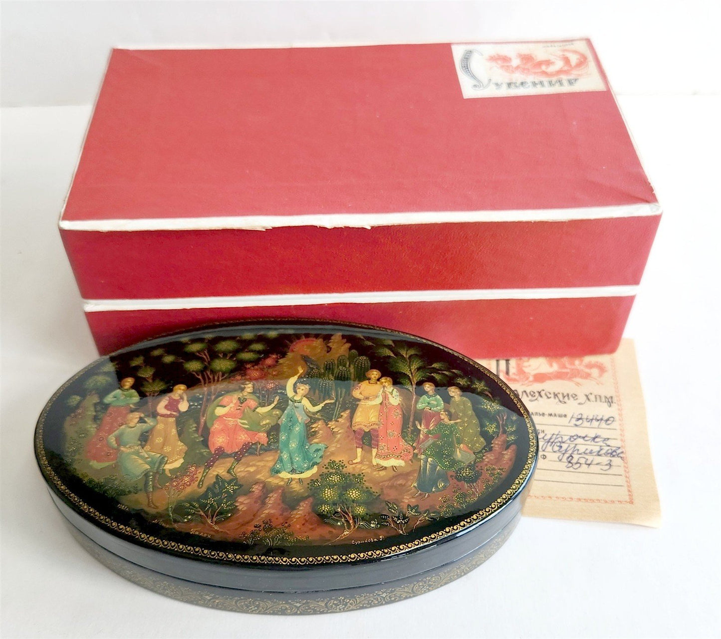 RUSSIAN PALEKH SCHOOL HAND PAINTED LACQUER BOX vintage MUSEUM QUALITY Snowmaiden