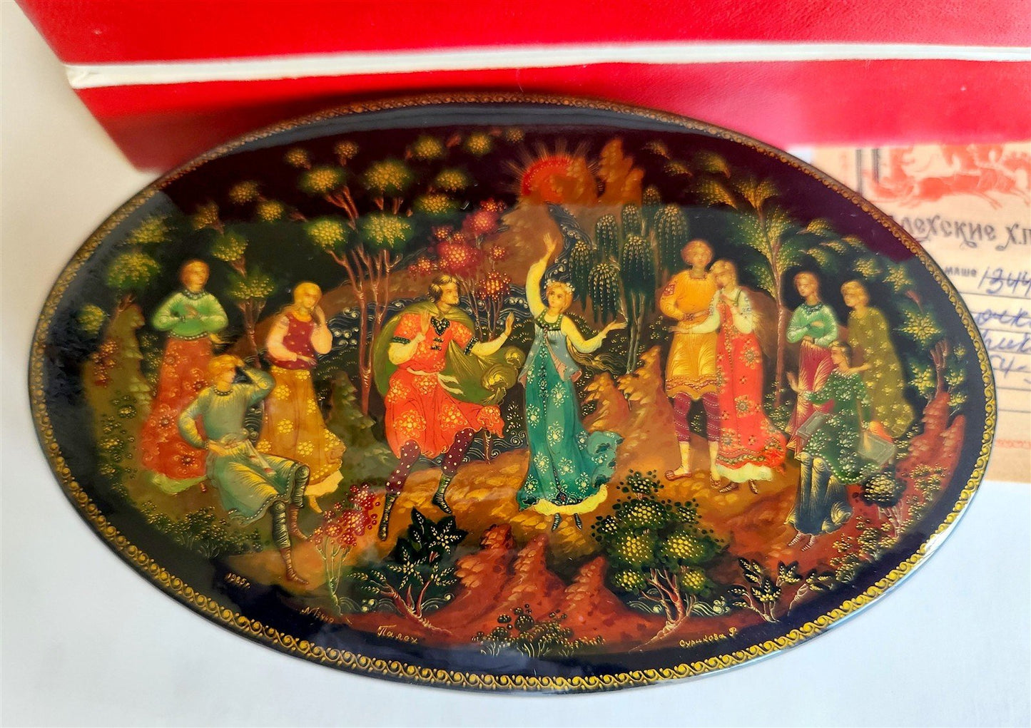 RUSSIAN PALEKH SCHOOL HAND PAINTED LACQUER BOX vintage MUSEUM QUALITY Snowmaiden