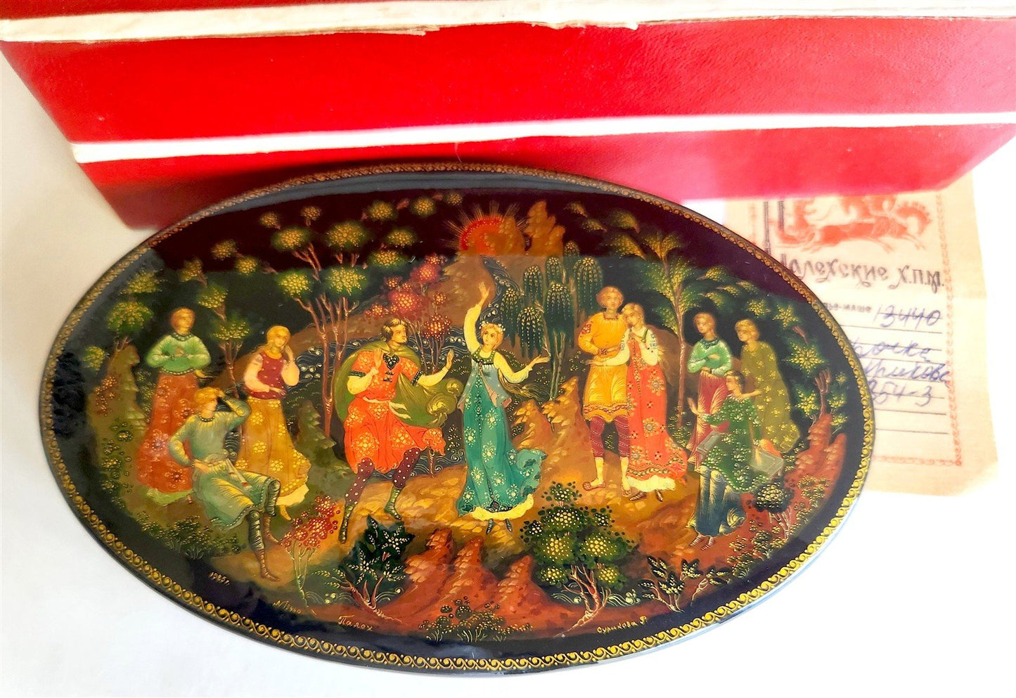 RUSSIAN PALEKH SCHOOL HAND PAINTED LACQUER BOX vintage MUSEUM QUALITY Snowmaiden