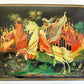 RUSSIAN PALEKH SCHOOL HANDPAINTED LACQUER BOX RUSLAN & LUDMILA vintage SIGNED