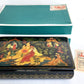 RUSSIAN PALEKH SCHOOL LACQUER BOX SCARLET FLOWER vintage 1985 hand painted