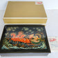 RUSSIAN PALEKH SCHOOL MUSEUM QUALITY LACQUER BOX TROIKA vintage 1985 HANDPAINTED
