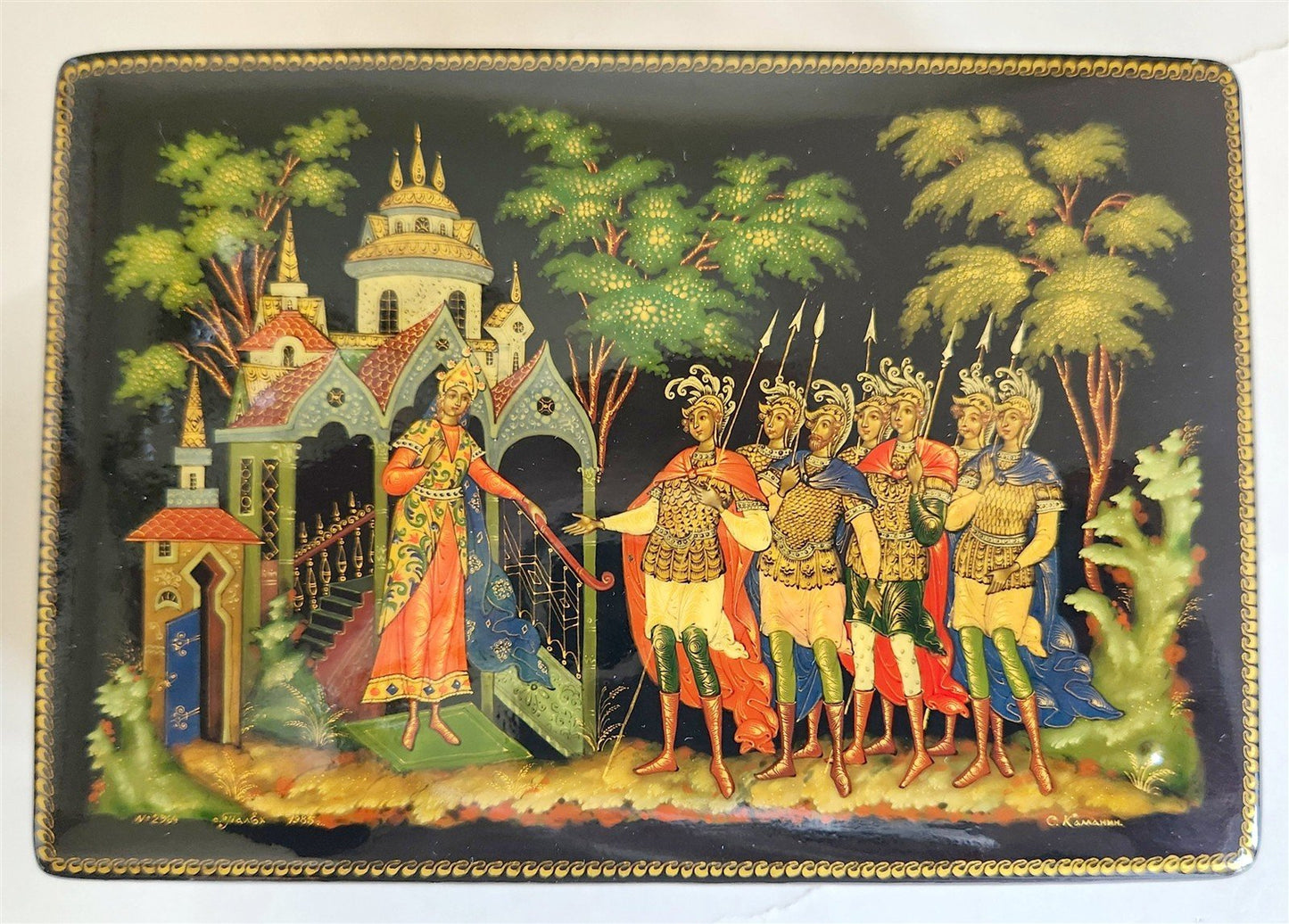 RUSSIAN PALEKH SCHOOL MUSEUM QUALITY LACQUER BOX DEAD PRINCESS vintage 1985