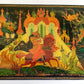 RUSSIAN PALEKH SCHOOL MUSEUM QUALITY LACQUER BOX RUSLAN & LUDMILA vintage 1985