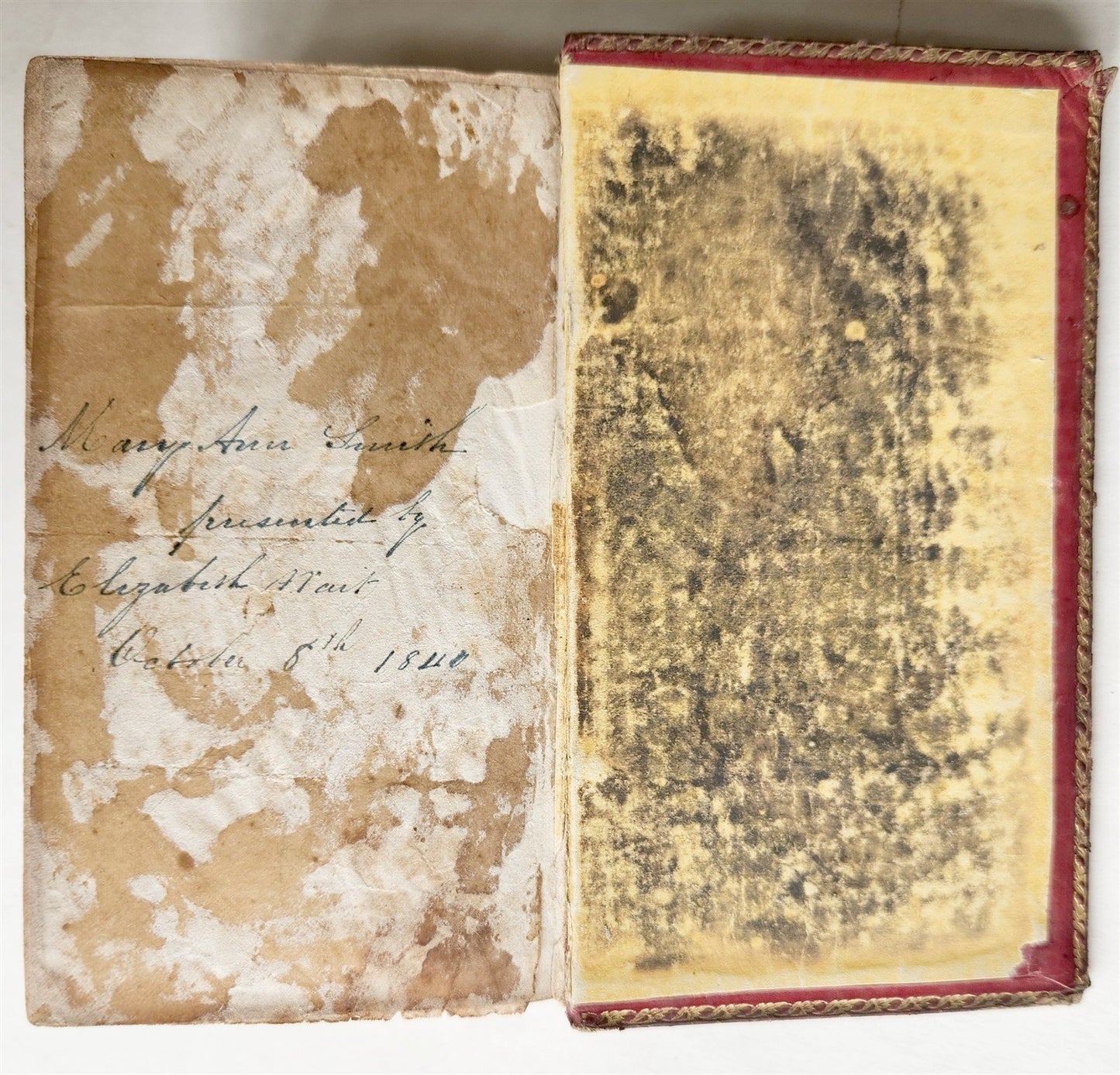 1837 BIBLE in ENGLISH antique MIDDLETOWN CT. Americana NAMED BINDING