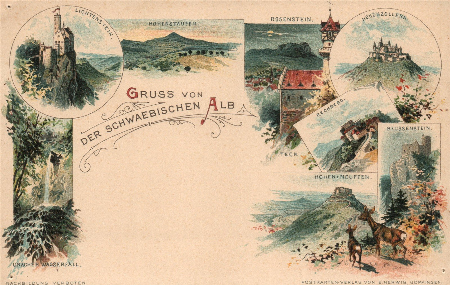 GERMANY SCHWAEBISCHEN ALB ANTIQUE POSTCARD