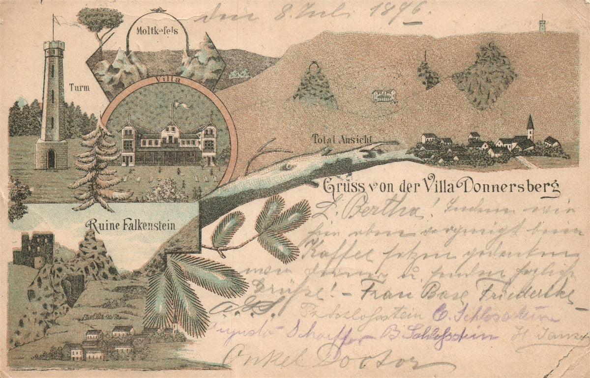 GERMANY VILLA DONNERSBERG ANTIQUE POSTCARD