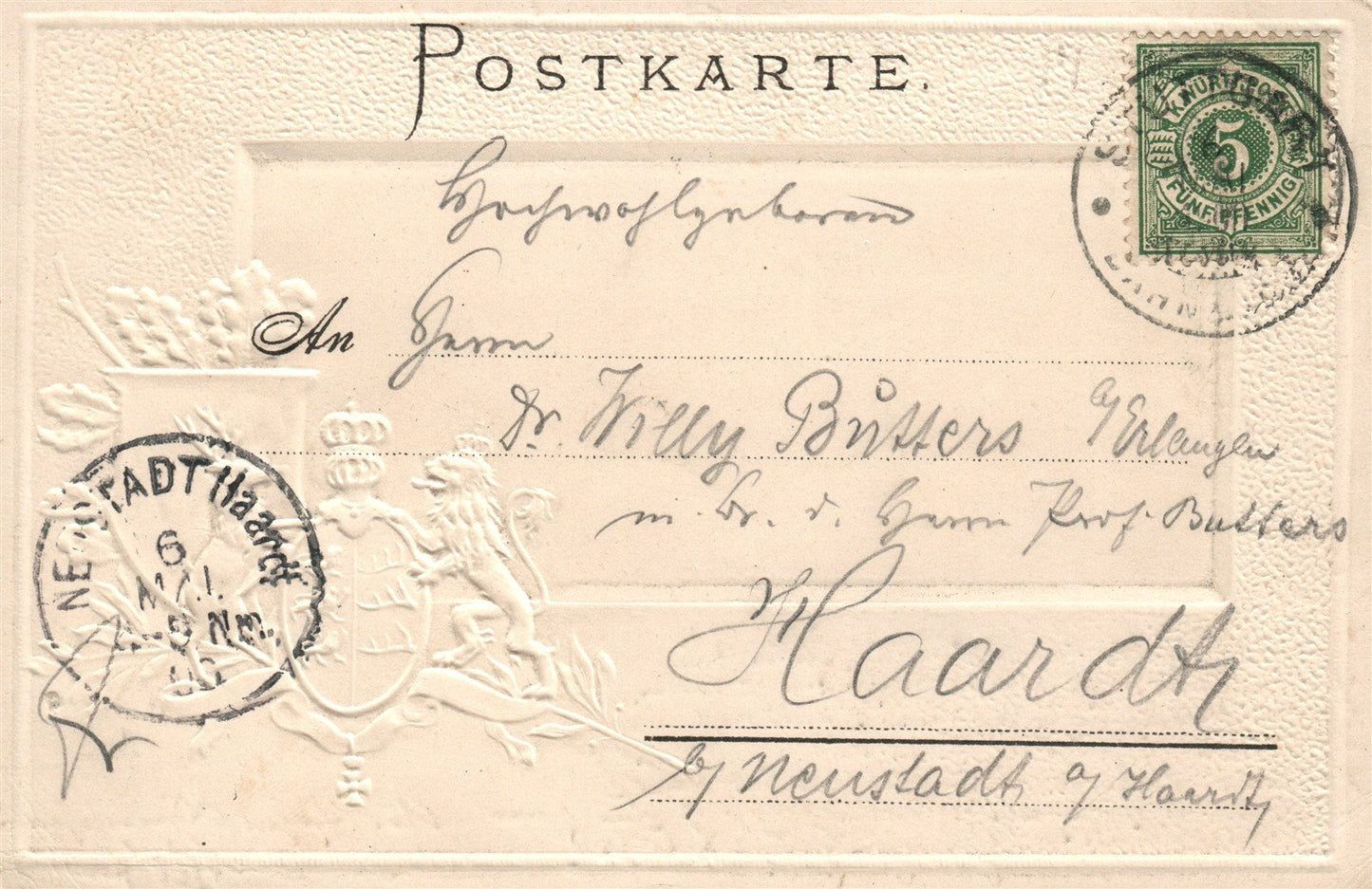 GERMANY CANNSTATT KURSAAL 1900 ANTIQUE POSTCARD