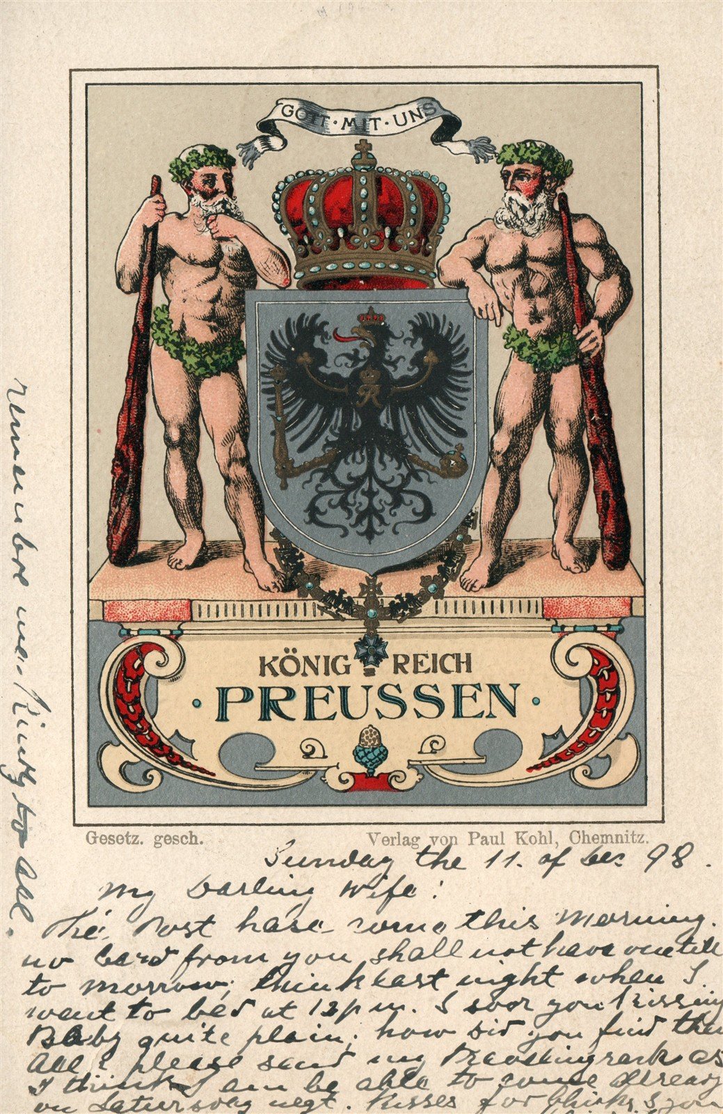 GERMANY KONIG REICH PREUSSEN ANTIQUE POSTCARD