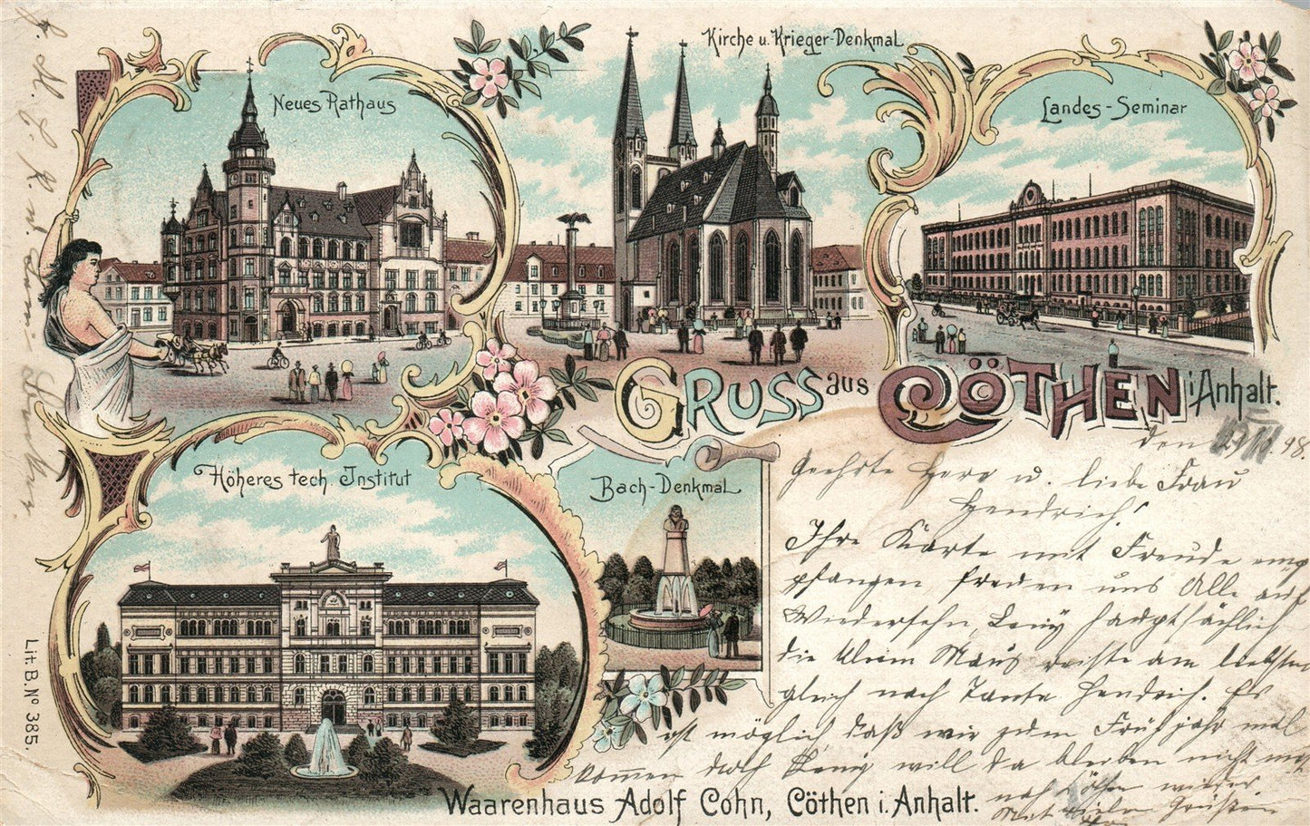 GERMANY GOTHEN ANTIQUE POSTCARD