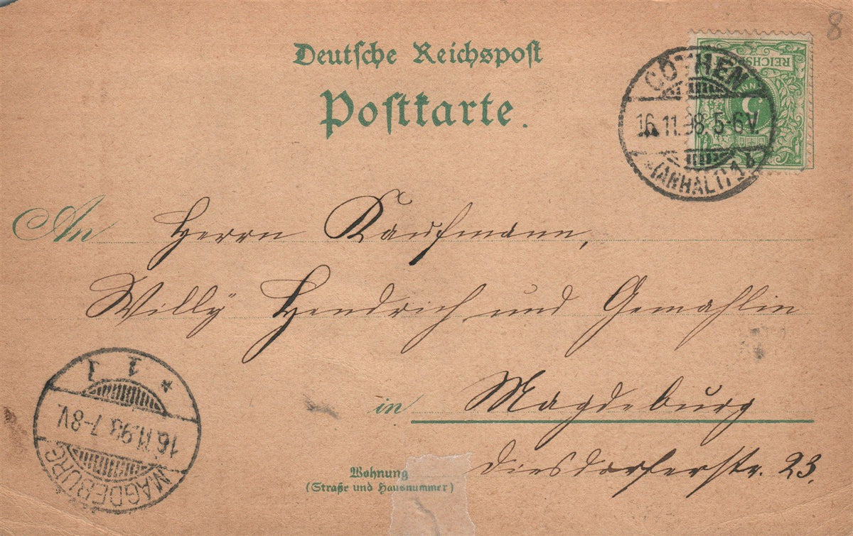 GERMANY GOTHEN ANTIQUE POSTCARD