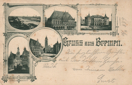 GERMANY BREMEN ANTIQUE POSTCARD