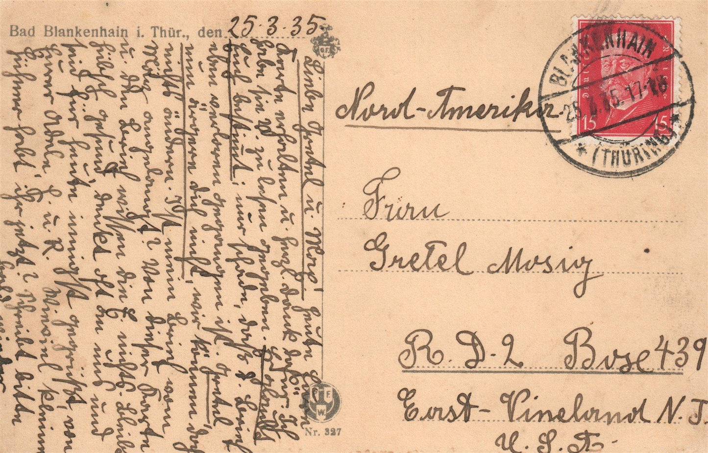GERMANY BLANKENHAIN ANTIQUE POSTCARD