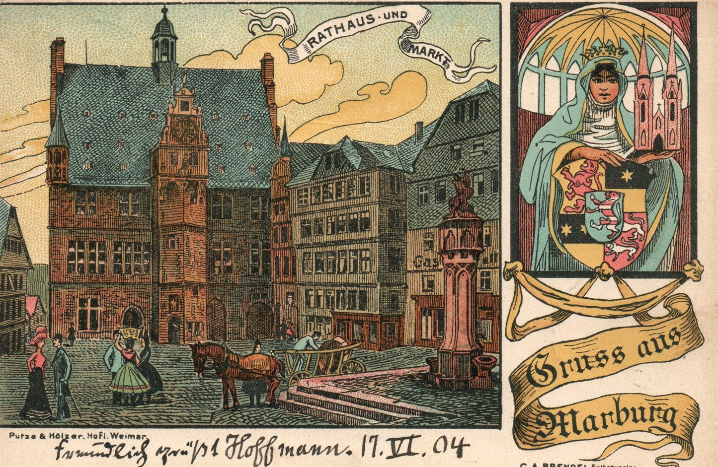 GERMANY MARBURG ANTIQUE POSTCARD