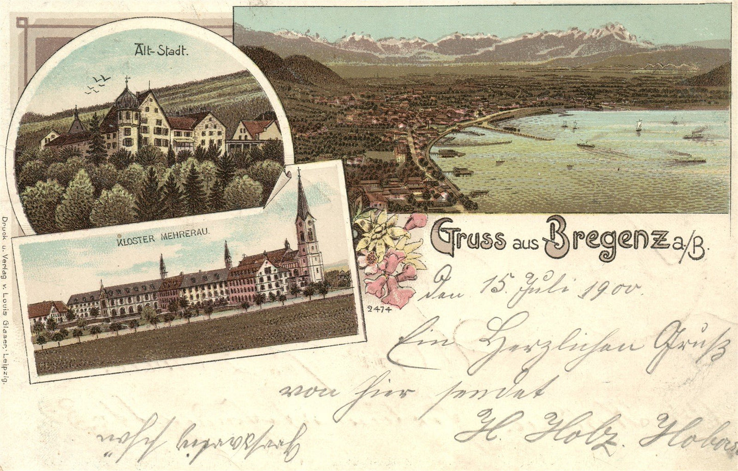 AUSTRIA BREGENZ ANTIQUE POSTCARD