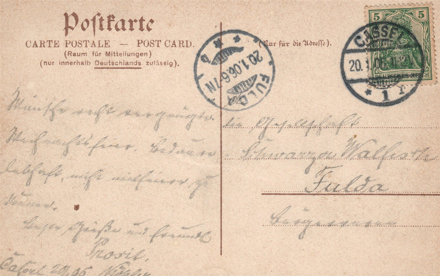 GERMANY CASSEL ANTIQUE POSTCARD