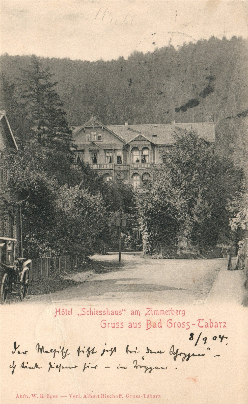 GERMANY BAD GROSS-TABARZ HOTEL SCHIESSHAUS ANTIQUE POSTCARD