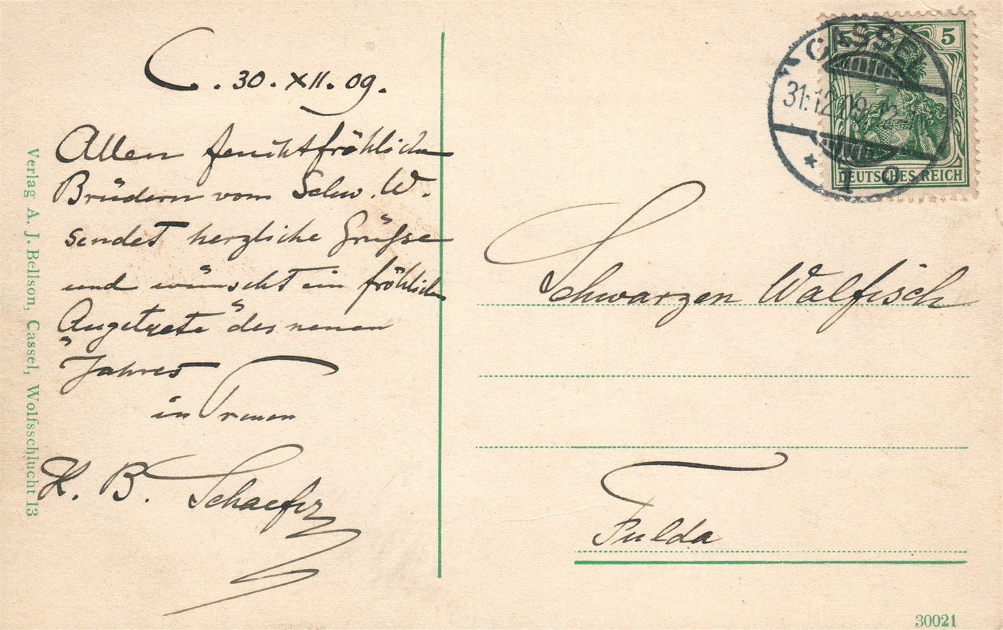 GERMANY CASSEL FURSTENGARTEN ANTIQUE POSTCARD
