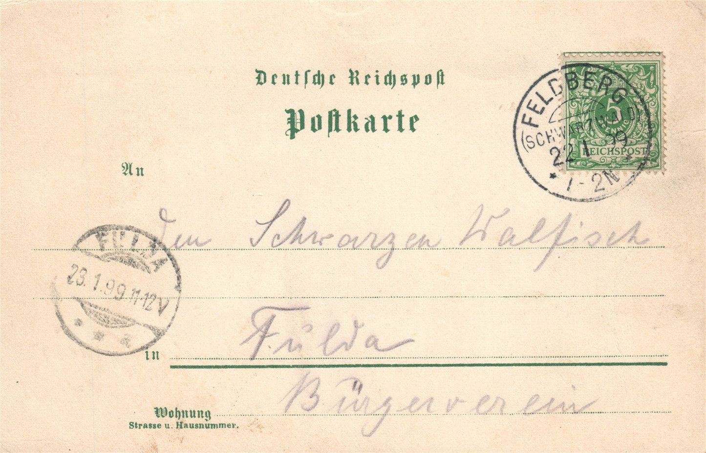 GERMANY FELDBERG SKI HOTEL ANTIQUE POSTCARD