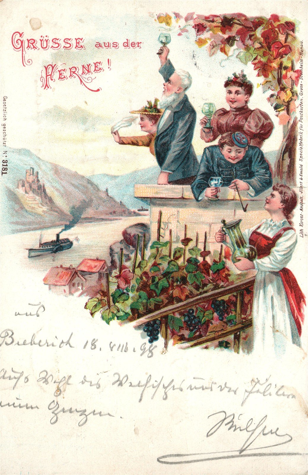 GERMANY GRUSSE AUS DER FERNE! ANTIQUE POSTCARD