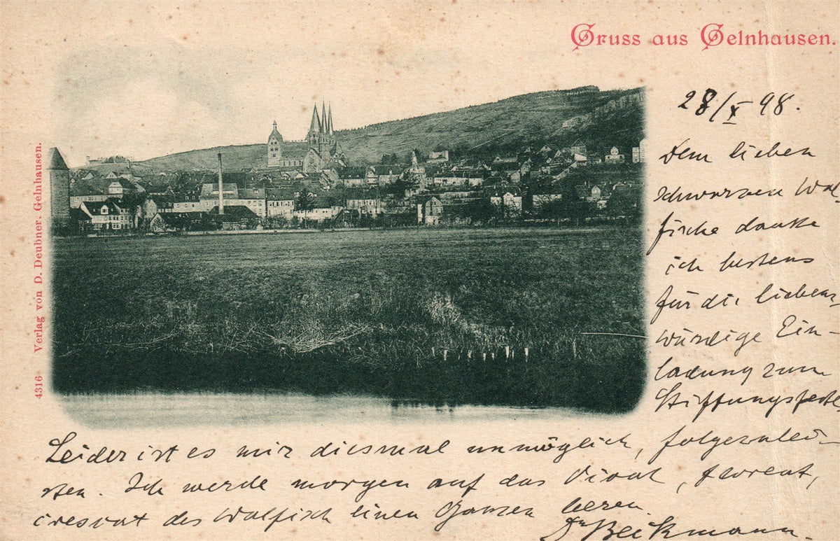 GERMANY GRUSS AUS GELNHAUSEN ANTIQUE POSTCARD