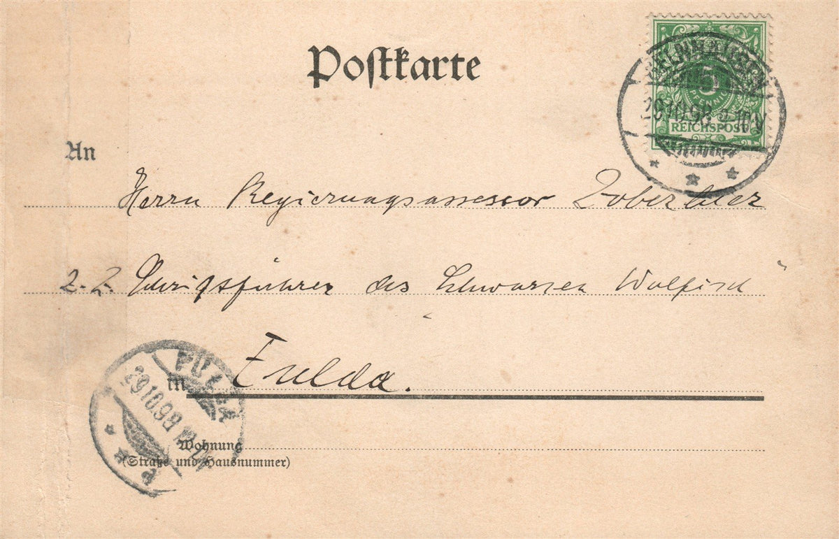 GERMANY GRUSS AUS GELNHAUSEN ANTIQUE POSTCARD