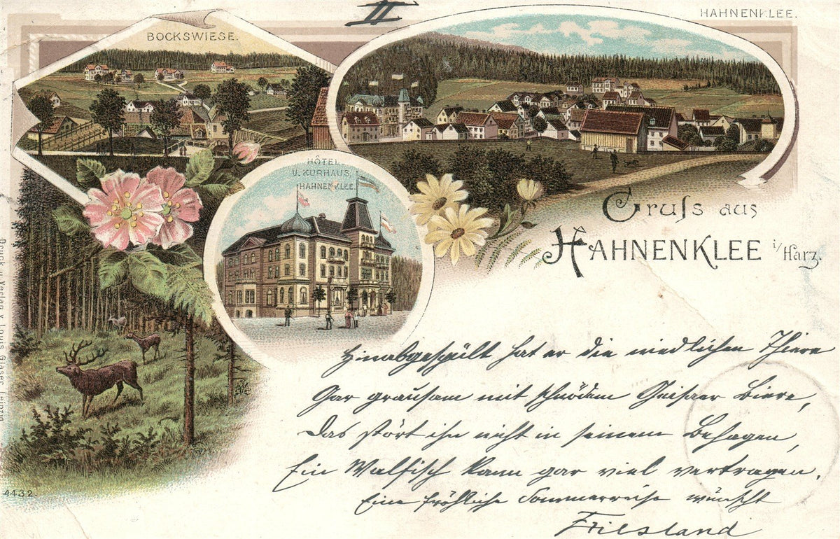 GERMANY GRUSS AUS HAHNENKLEE ANTIQUE POSTCARD