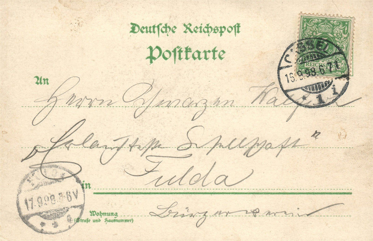 GERMANY GRUSS AUS CASSEL 1898 ANTIQUE POSTCARD
