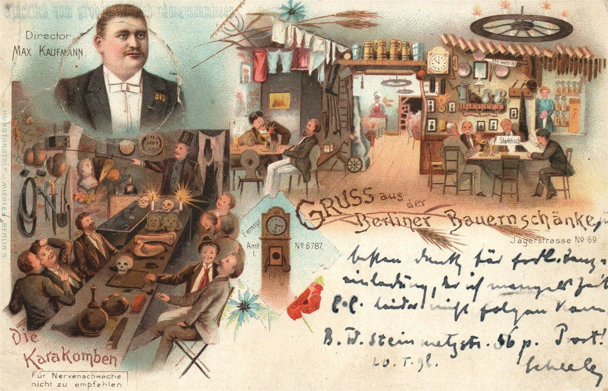 GERMANY GRUSS AUS der BERLINER BAUERNSCHANKE ANTIQUE POSTCARD