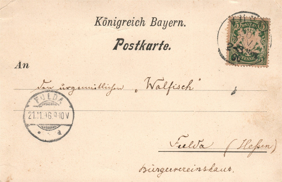 GERMANY GRUSS AUS KUSEL 1896 ANTIQUE POSTCARD