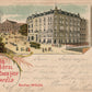 GERMANY GRUSS AUSDEM HOTEL EUROPAISCHER HOF ELBERFELD 1897 ANTIQUE POSTCARD