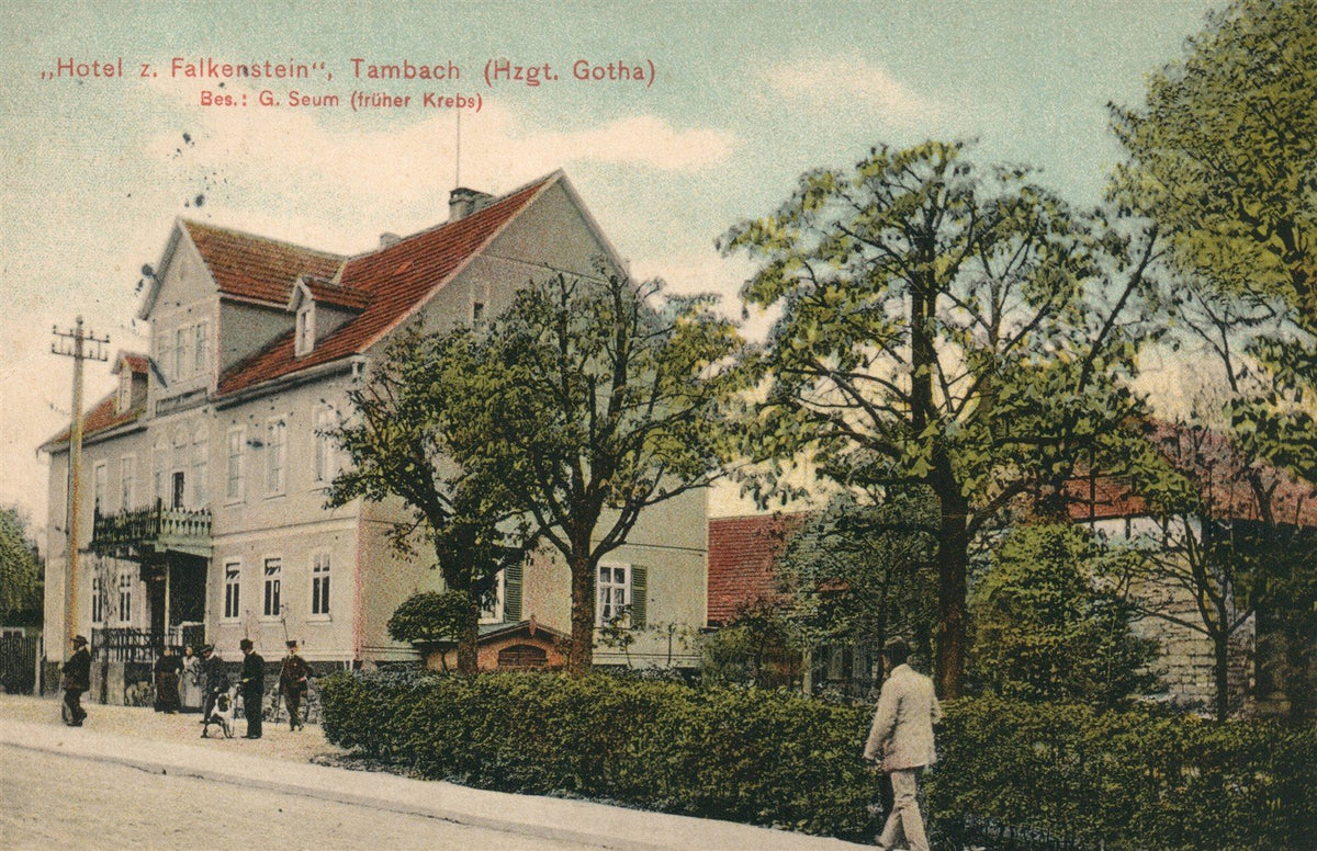 GERMANY HOTEL FALKENSTEIN TAMBACH ANTIQUE POSTCARD