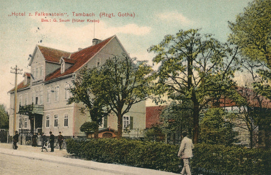 GERMANY HOTEL FALKENSTEIN TAMBACH ANTIQUE POSTCARD