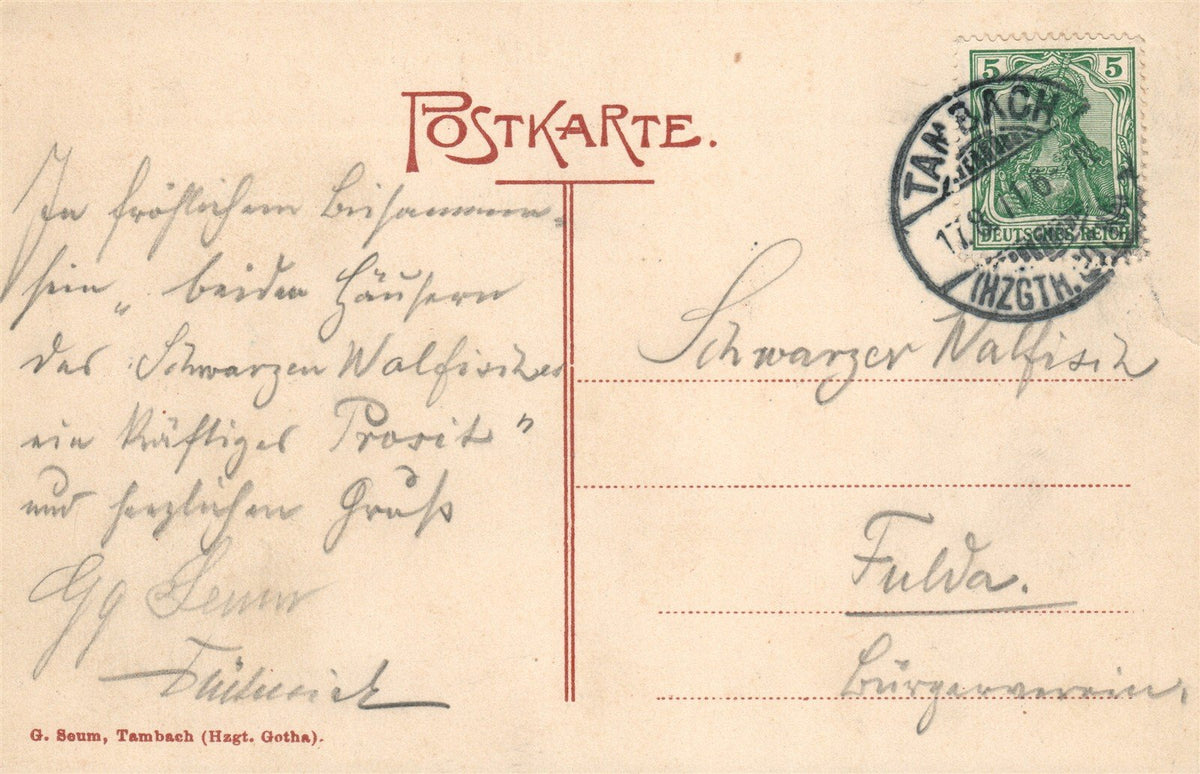 GERMANY HOTEL FALKENSTEIN TAMBACH ANTIQUE POSTCARD