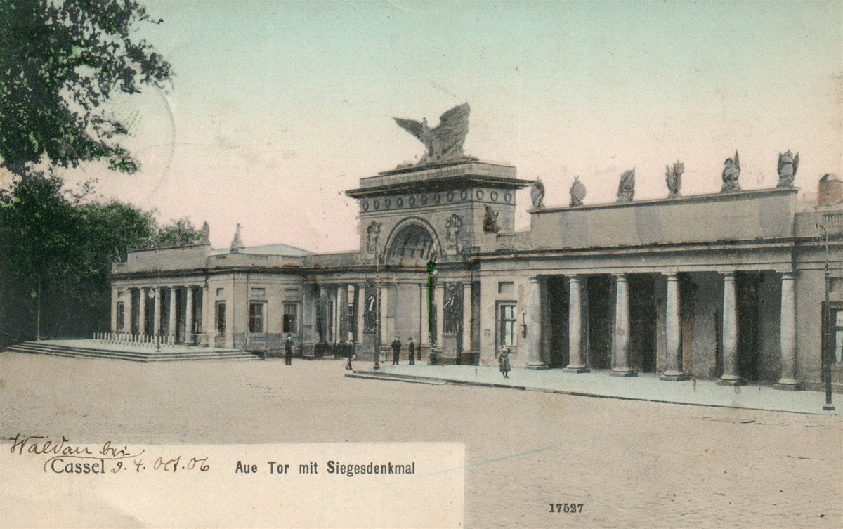 GERMANY CASSEL AUE TOR MIT SIEGESDENKMAL 1906 ANTIQUE POSTCARD