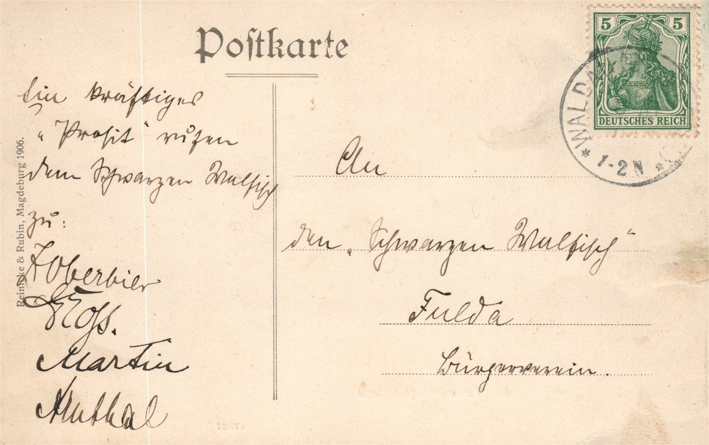GERMANY CASSEL AUE TOR MIT SIEGESDENKMAL 1906 ANTIQUE POSTCARD