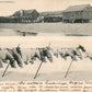 GERMANY GRUSS AUS BORKUM 1902 ANTIQUE POSTCARD