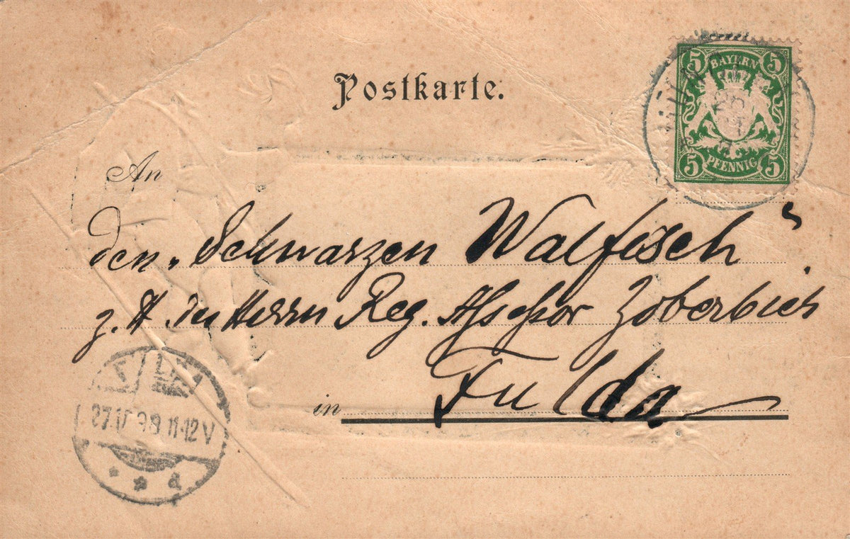 GERMANY GRUSS AUS MUNCHEN 1898 ANTIQUE POSTCARD