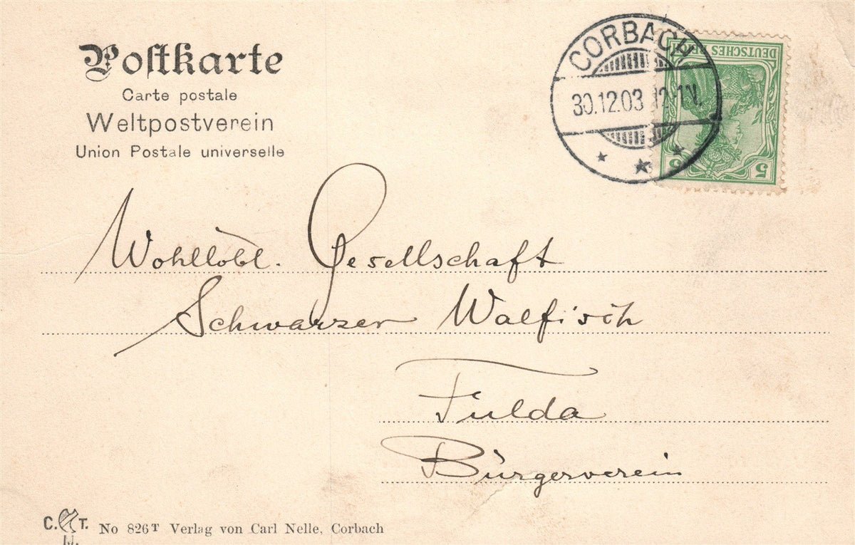 GERMANY CORBACH 1903 ANTIQUE POSTCARD