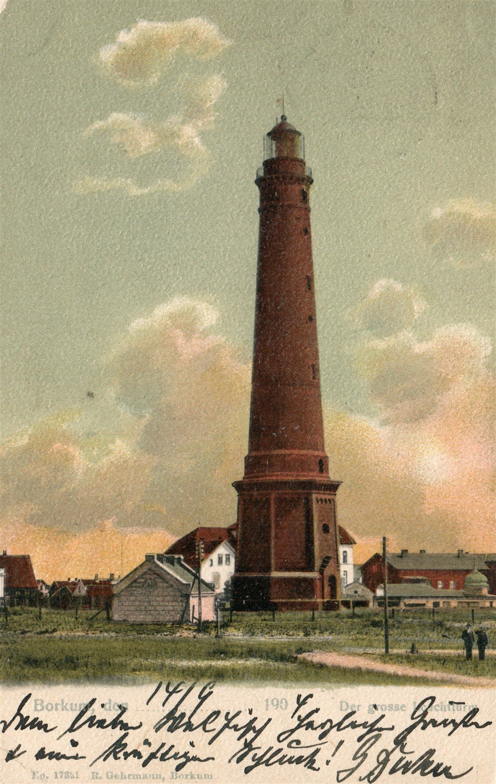 GERMANY BORKUM 1904 ANTIQUE POSTCARD