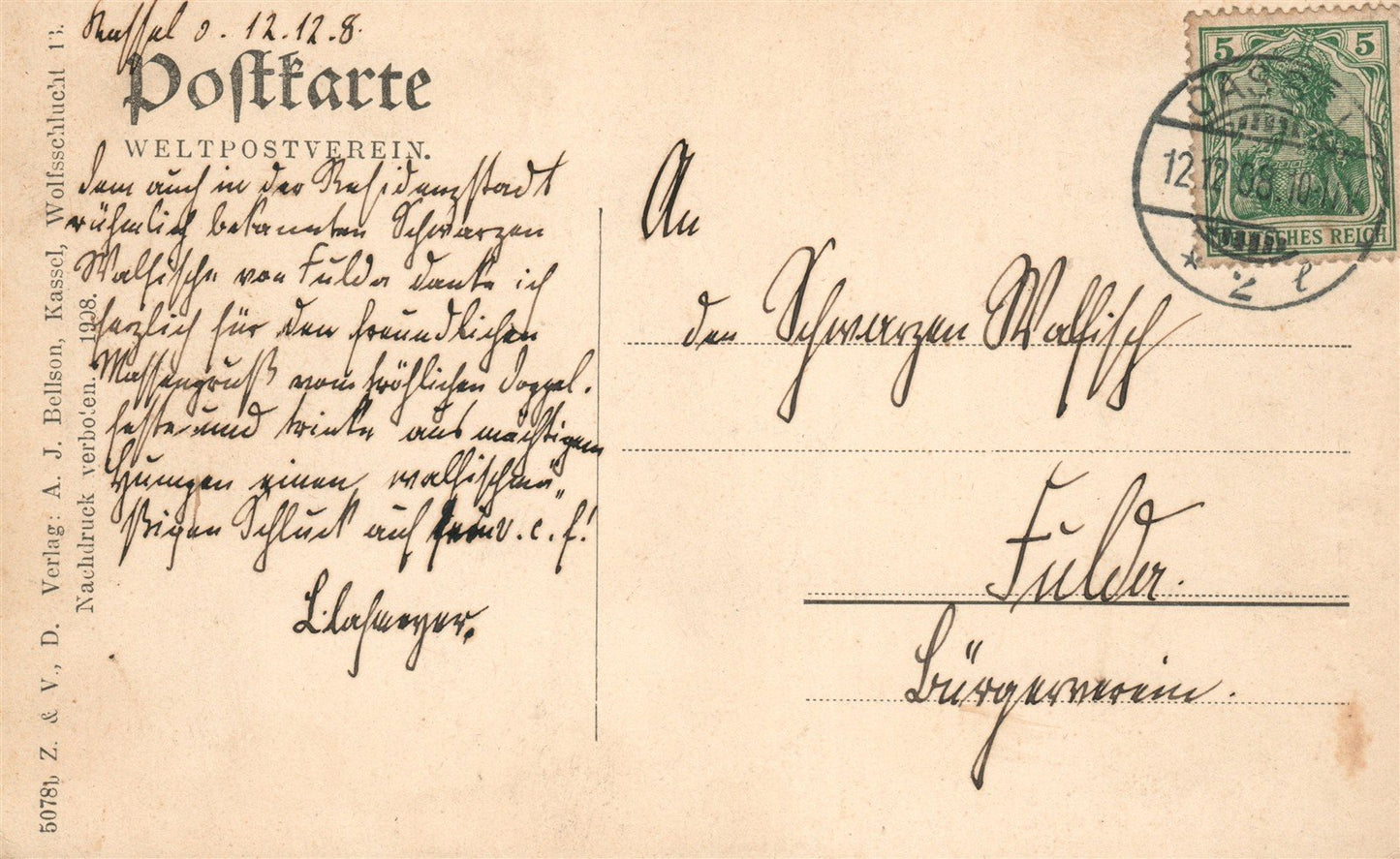 GERMANY KASSEL GRIMMS MARCHENHAUS ANTIQUE POSTCARD