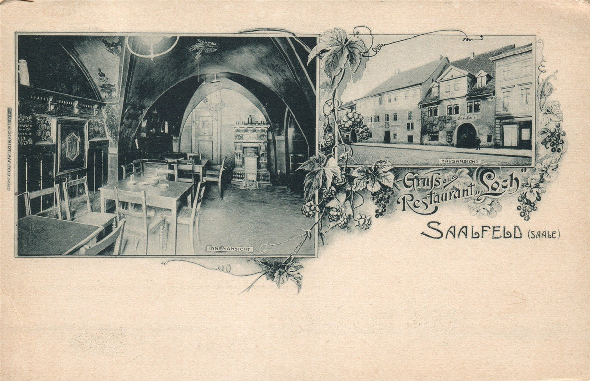 GERMANY SAALFELD RESTAURANT LOCH ANTIQUE POSTCARD
