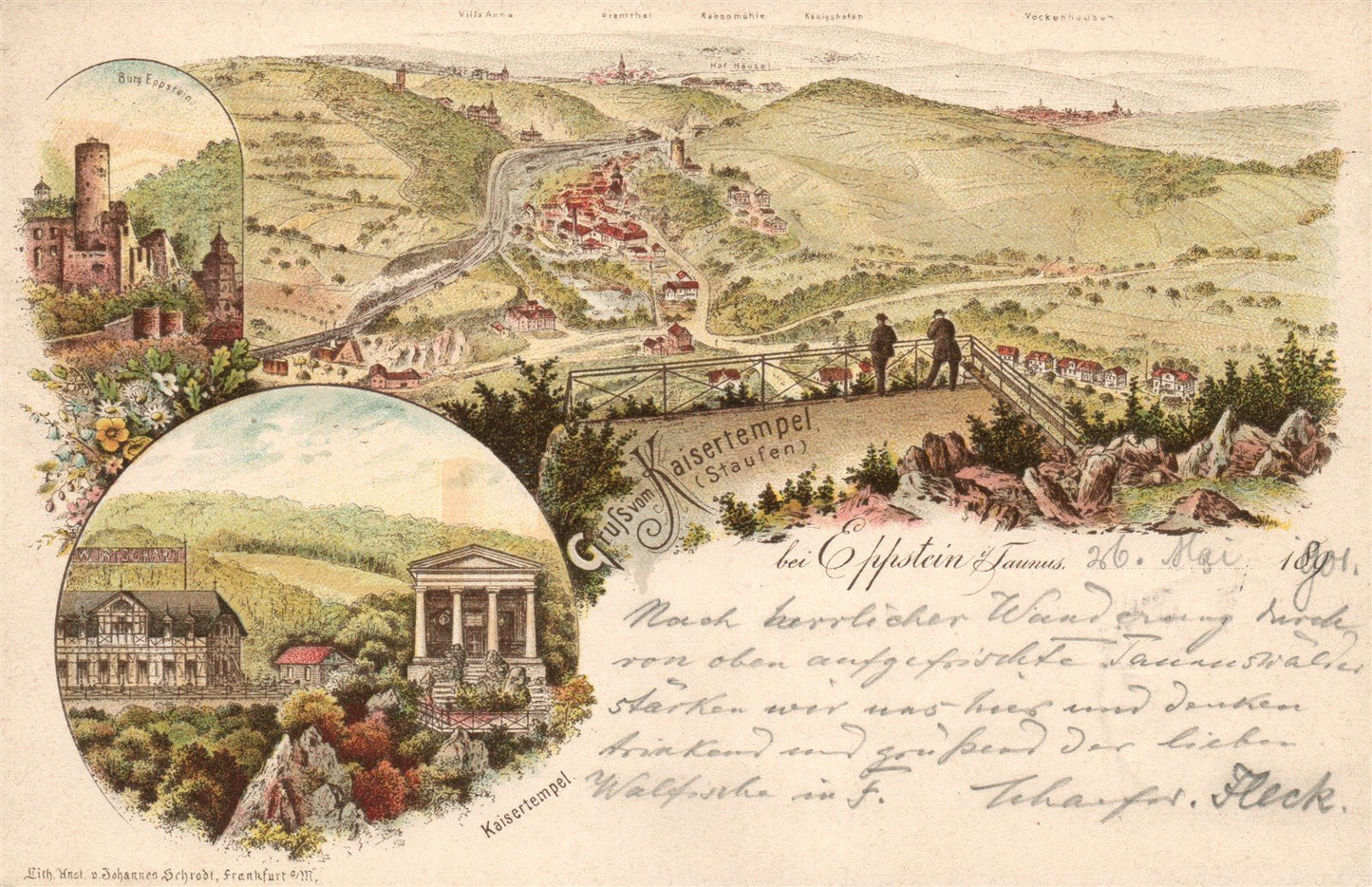 GERMANY GRUSS VOM KAISERTEMPEL ANTIQUE POSTCARD
