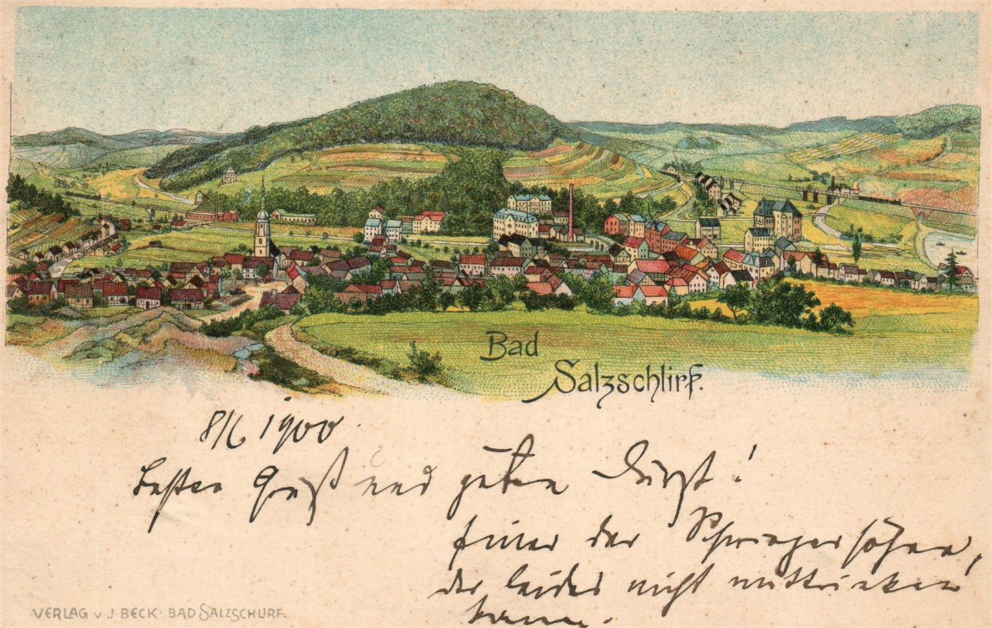 GERMANY BAD SALZSCHLIRF ANTIQUE POSTCARD